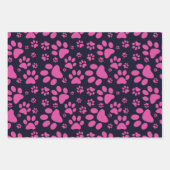 Dog Paw Print Paars en Black Inpakpapier Vel (Voorkant 2)