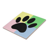 Dog Paw Print Pastelkleuren Aangepast Tegeltje (Zijkant)