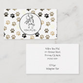 Dog Paw Print Pattern Dog Grooming Spa Visitekaartje (Voorkant / Achterkant)