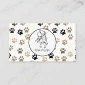 Dog Paw Print Pattern Dog Grooming Spa Visitekaartje (Voorkant)