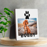 Dog Paw Print Pet Aangepaste foto Fotoplaat<br><div class="desc">Moderne en eenvoudige Dog Paw Print Pet Aangepaste foto-naamplaatje. Voeg je hondfoto en naam toe.</div>