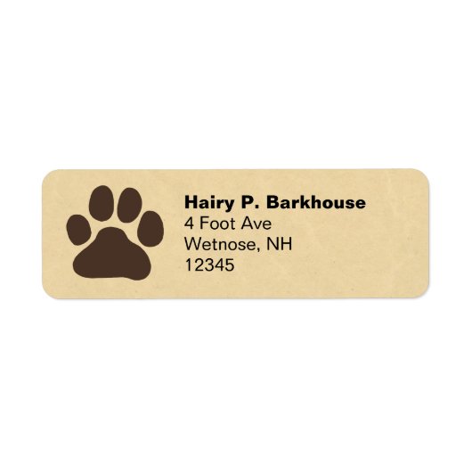 Dog Paw Print Pet Lover's Return Adres Labels (Voorkant)