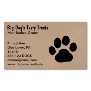 Dog Paw Print   Pet Services   Dierverzorging Visitekaartje Magneet