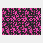 Dog Paw Print Pink Wrapping Paper Sheets (Voorkant 3)