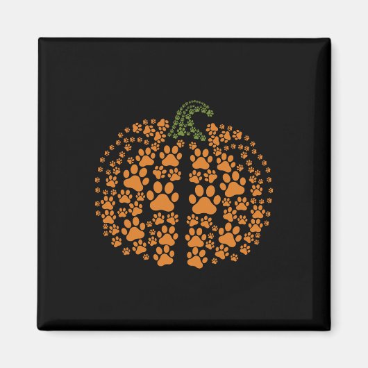 Dog Paw Print Pumpkin Autumn Fall Animal Lover Hal Magneet (Voorkant)