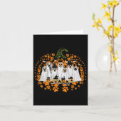 Dog Paw Print Pumpkin Herfst Herfst Ghost Dog Spoo Kaart (Gele Bloem)