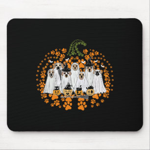 Dog Paw Print Pumpkin Herfst Herfst Ghost Dog Spoo Muismat