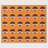 Dog Paw Print Red Heart Banner Cadeaupapier (Vlak)