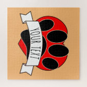 Dog Paw Print Red Heart Banner Legpuzzel (Horizontaal)