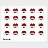 Dog Paw Print Red Heart Banner Ronde Sticker (Vel)