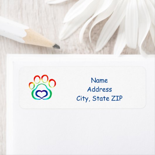 Dog Paw Print Return Address Label (Insitu)