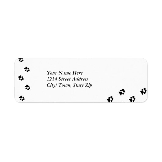 Dog Paw Print Return Address Label (Voorkant)