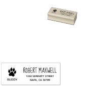 Dog Paw Print Return Address with Pet Name Rubberstempel (Gestempeld)