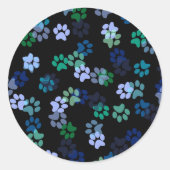 Dog Paw Print Ronde Sticker (Voorkant)