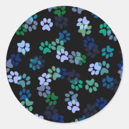 Dog Paw Print Ronde Sticker