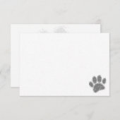 Dog Paw Print Rubber Stamp Effect Blank Notitiekaartje (Voorkant / Achterkant)