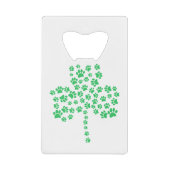 Dog Paw Print Shamrock Creditkaart Flessenopener (Voorkant)