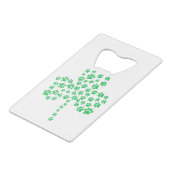 Dog Paw Print Shamrock Creditkaart Flessenopener (Achterkant Gekanteld)