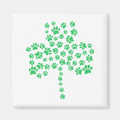 Dog Paw Print Shamrock Magneet (Voorkant)