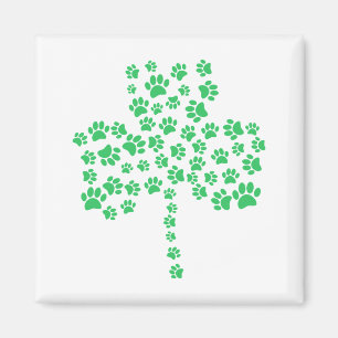 Dog Paw Print Shamrock Magneet