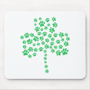 Dog Paw Print Shamrock Muismat