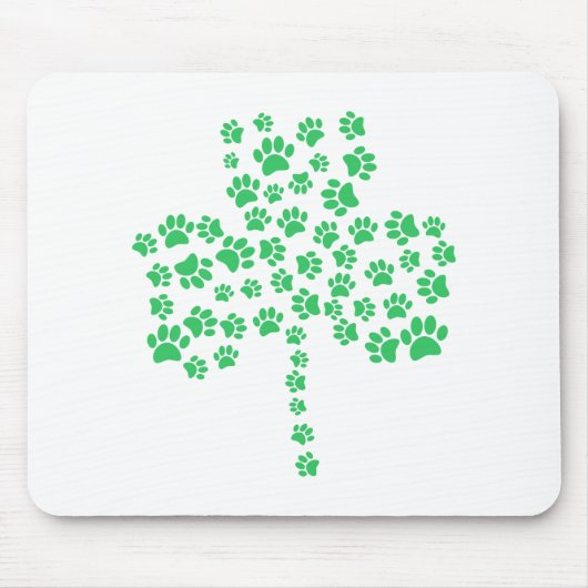 Dog Paw Print Shamrock Muismat (Voorkant)