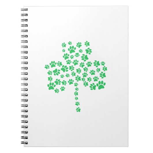 Dog Paw Print Shamrock Notitieboek (Voorkant)