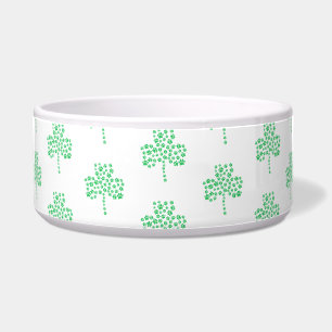Dog Paw Print Shamrock Pattern Voerbakje