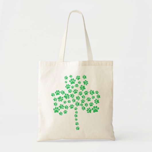Dog Paw Print Shamrock Tote Bag (Voorkant)