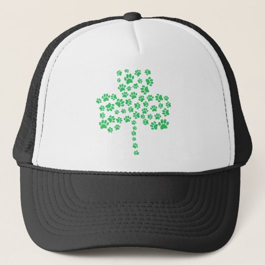 Dog Paw Print Shamrock Trucker Pet (Voorkant)
