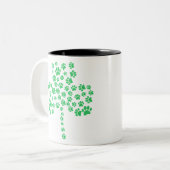 Dog Paw Print Shamrock Tweekleurige Koffiemok (Voorkant links)