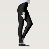 Dog Paw print Silhouettes in zwart-wit Leggings (Rechts)