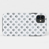 Dog Paw Print Silver Grey White Metallic Faux Foil Case-Mate iPhone Case (Achterkant (horizontaal))