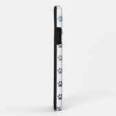 Dog Paw Print Silver Grey White Metallic Faux Foil Case-Mate iPhone Case (Achterkant/rechts)