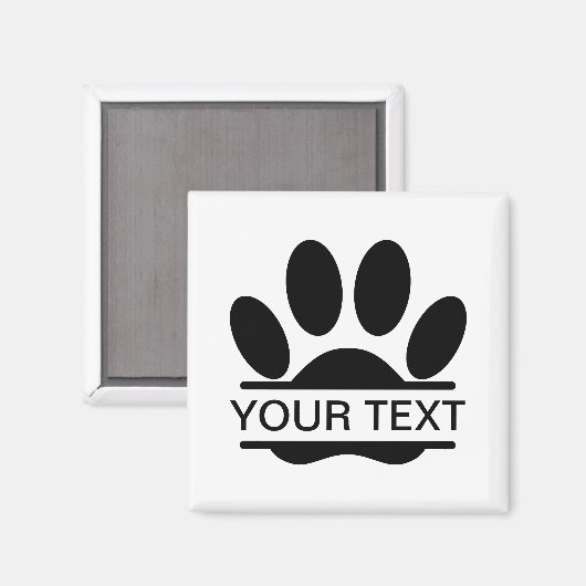 Dog Paw Print Split Tekening Aangepaste tekstrempi Magneet (Voorkant / Achterkant)