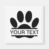 Dog Paw Print Split Tekening Aangepaste tekstrempi Magneet (Voorkant)