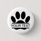 Dog Paw Print Split Tekening Aangepaste tekstrempi Ronde Button 3,2 Cm (Voorkant)
