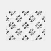 Dog Paw Print True Friends Text Fleece Deken (Voorkant (Horizontaal))