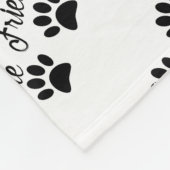 Dog Paw Print True Friends Text Fleece Deken (Hoek)