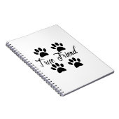 Dog Paw Print True Friends Text Notitieboek (Rechterzijde)