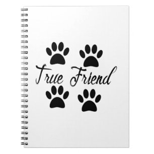 Dog Paw Print True Friends Text Notitieboek