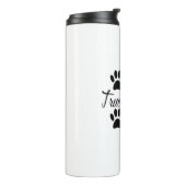 Dog Paw Print True Friends Text Thermosbeker (Gedraaid links)
