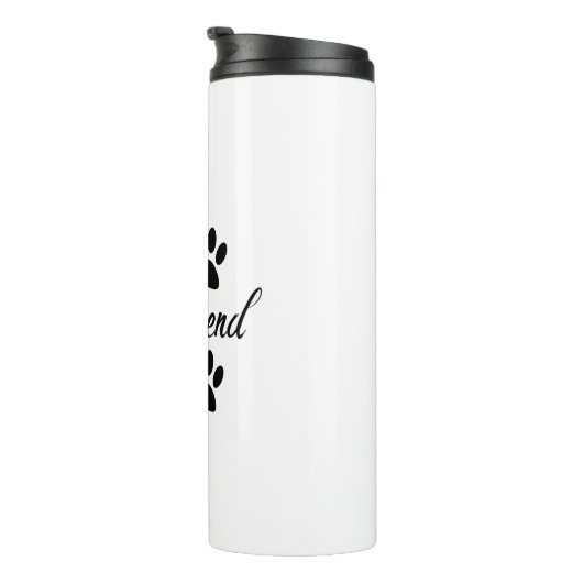 Dog Paw Print True Friends Text Thermosbeker (Geroteerd rechts)