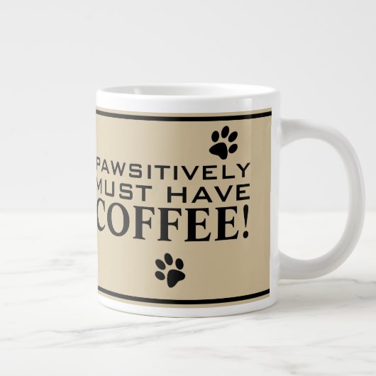 Dog Paw Print Typography Coffee Lover's Specialty Grote Koffiekop (Rechts)