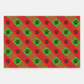 Dog Paw Print Vierkant Patroon Aangepast Inpakpapier Vel (Voorkant 3)