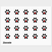 Dog Paw Print Vierkante Sticker (Vel)