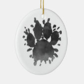 Dog Paw Print Watercolor Canine Paw Keramisch Ornament (Rechts)