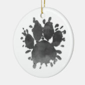 Dog Paw Print Watercolor Canine Paw Keramisch Ornament (Links)