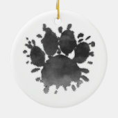 Dog Paw Print Watercolor Canine Paw Keramisch Ornament (Achterkant)