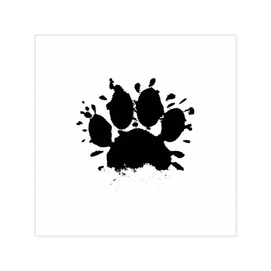 Dog Paw Print Watercolor Canine Paw Zelfinktende Stempel (Design)